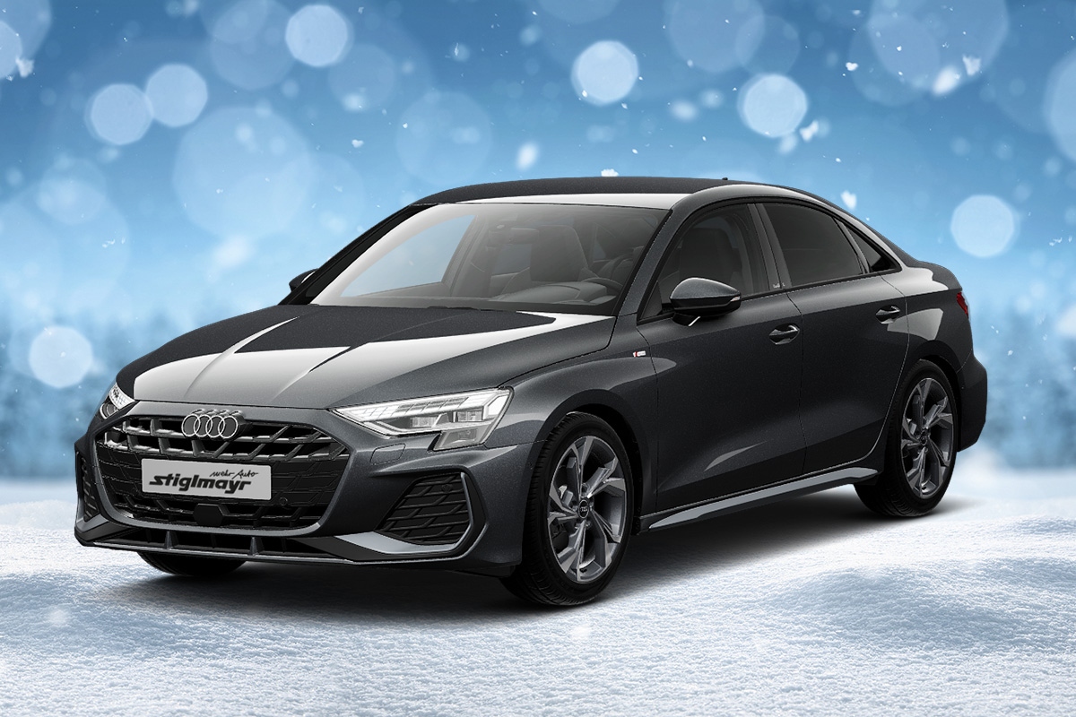 Winterhintergrund mit Audi A3 aus Angebot