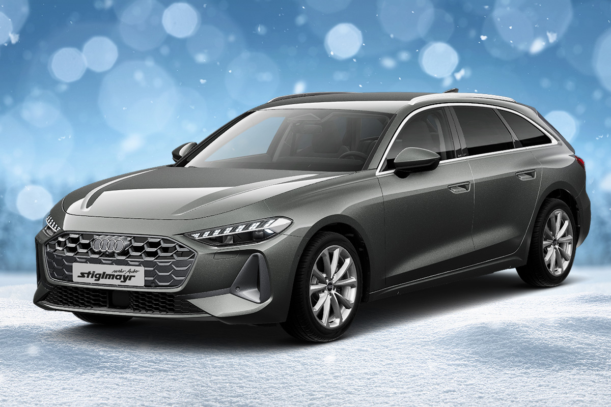 Winterhintergrund mit Audi A5 aus Angebot