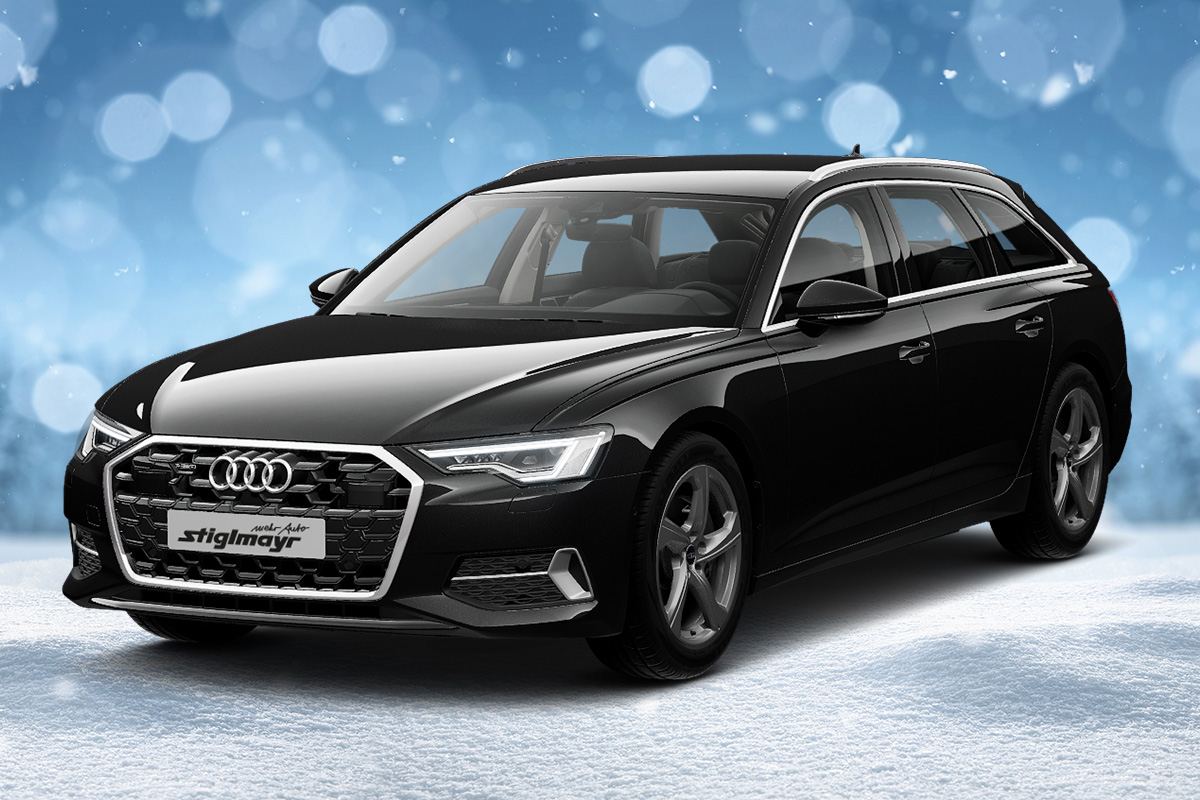 Winterhintergrund mit Audi A6 aus Angebot